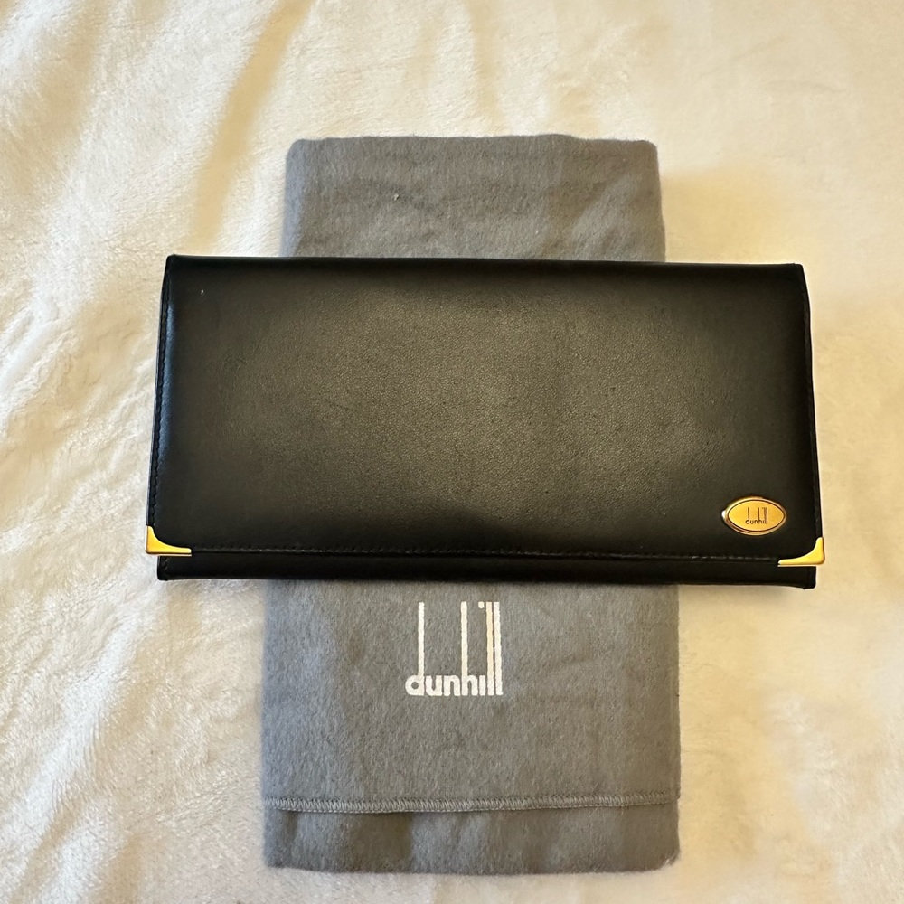 Dunhill unisex Black in Gold Hardware Wallet